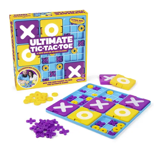 Ultimate Tic Tac Toe By Relatable, Exciting Board Games For Family Gatherings, Great Games For Kids, Includes 1 Board, 41 Mini X's, 40 Mini O's, 5 Large X's, 5 Large O's
