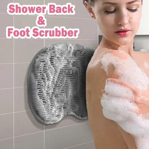 Silicone Wall-Mounted Bath Massage Pad - 1-Count Personal Adult Body Wash Scrubber Accessories with Non-Slip Suction Cups for Foot Cleansing, Soothing Aches, Boosting Circulation