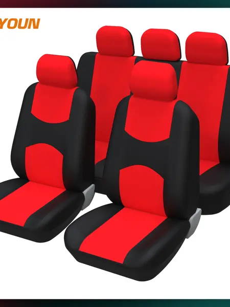 Car Seat Covers Full Set, Front and Rear Bench Seat Covers No zippers For Back Seat Cover, Universal Car Covers Auto Accessories for Cars, Trucks, Vans, SUVs