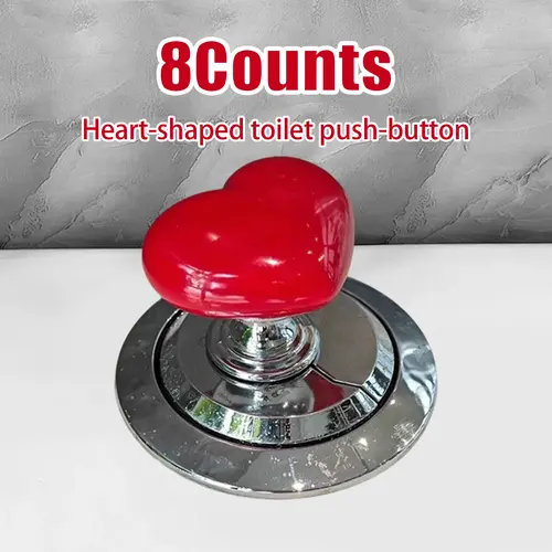 8 Counts Toilet Button Pusher, Love Heart Shaped Toilet Flusher Top Push Button Helper, Toilet Press Tool for Protect Long Nails