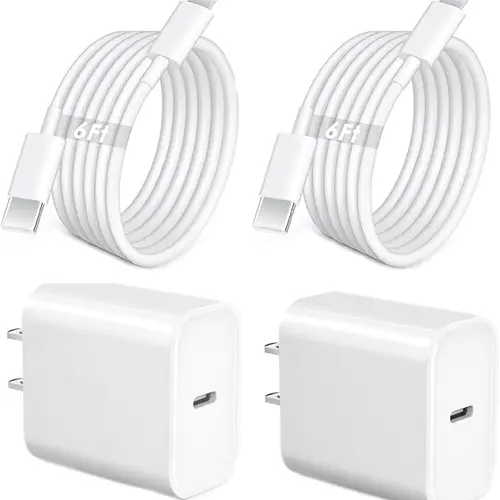 RXVNPXI 4-Pcs 20W 6FT Fast Charging USB C Wall Charger, USB C Adapter Compatible with iPhone 14/14 Plus/14 Pro Max/13/12/11, Smartphone, Cellphone & Electronic Device