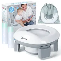 Orzbow Portable Potty Training Toilet for Boys and Girls with Storage Bag - Foldable Travel Potty Chair, Toddler Potty Seat for Indoor and Outdoor, Easy to Clean, Includes Free 40pcs Travel Bags, Gray,back to school,sohochic