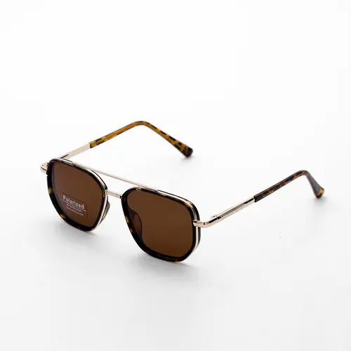 Women's Polarized Lens Full Rim Fashionable Metal Frame Sunglasses - 2026 Geometric Double-Beam Silver-Toned Frames with Metal Craftsmanship, Casual Travel Female Fashion Eyewear Accessories