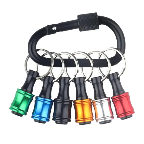 6 Pcs 1/4-Inch Hex Shank Quick Release Bit Holder Keychain Accessory with Buckle, Tool Holder for Nut Drivers, Screwdrivers & Drill Bits, Ideal for Roof Repair & Ladder-Related Tasks, Ladders, Keychains,toolupgrade