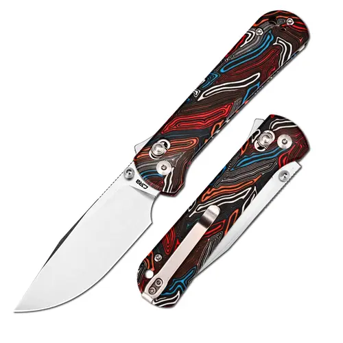 CJRB Bolt Folding Knife - 3.25in Corrosion-Resistant AR-RPM9 Steel Blade, G10 Handle, Recoil Lock, Pocket Clip, Lightweight EDC Gear, Stainless Steel Tool for Hunting, Adults' Survival Hand Tool, Father's Day Gift, Steel Blade Folded Knives,toolupgrade