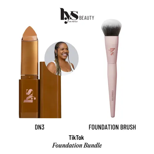 LYS Beauty Triple Fix Blurring Skin Tint Foundation Stick + Brush Bundle, Watermelon & Green Tea Infused, Oil-Control, Moisture-Locking, Easy-to-Blend for Flawless Coverage