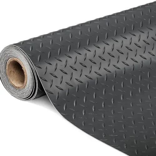 Bonnlo Contemporary Modern 100% Superfine Fiber Print Garage Floor Mat - Thick PVC Roll, Waterproof, Non-Slip, for Under-Car Parking Use