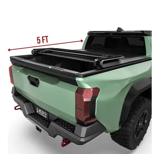 【toolupgrade】[Fits 2024-2026 Toyota Tacoma] 5 Ft Bed, Soft Tri-Fold Truck Bed Cover