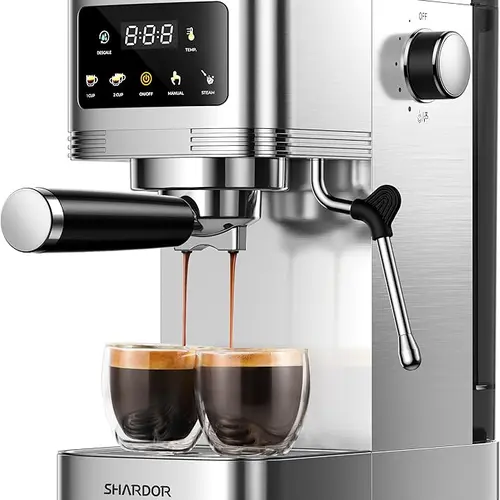 SHARDOR 20-Bar Espresso Coffee Maker, Modern Milk Frother Coffee Machines with Adjustable Temperature & Touchscreen, At Home Espresso for Latte,sohochic