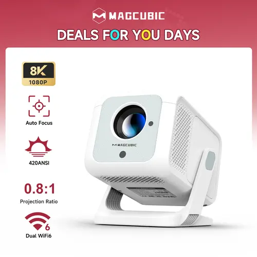 [US warehouse] Magcubic Auto Focus HY310X Projector 420ANSI With 4K Videosource Supported Full HD 1080P Auto Keystone Android 11 Built-in 5W Speaker BT5.2 for Outdoor Theater Stand Mini Portable Projector #TikTokShopBackToSchool, Wifi Smart Projector, Blu
