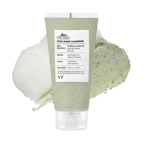 [VT COSMETICS] CICA Mask Cleanser with Centella Asiatica, 2-in-1 Facial Wash & Non-Drying Clay Mask | Gentle Pore Care, Exfoliating, Hydrating & Acne-Prone Skin Care | Sensitive Skin | Korean Skincare