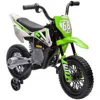 #tiktokshopbacktoschool Qaba Kids Dirt Bike with Twist Grip Throttle, 12V Electric Motorcycle, Electric Bike for Toddler with Training Wheels, Rear Suspension & Music,sohochic