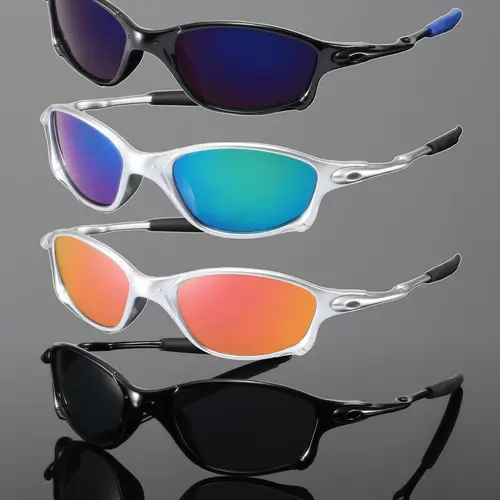 Men's Sporty Glasses, Active Eyewear, Trendy Casual Wraparound Frame Glasses for Everyday Use, Summer Sports Glasses, Fashion Accessories for Outdoor Activities, Lightweight Sports Sunglasses