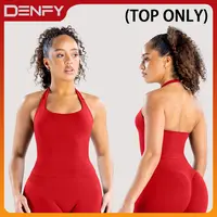 [SIZE UP 1-2] DENFY Impact Halter Top Fitness Gymwear Women's Tank Tops Workout Sports Vest Seamless Yoga Backless Tanks Gym Sportswear Activewear Athletic Athletic Training Apparel