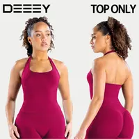 [SIZE UP 1-2] DEEFY Impact Halter Top Gymwear Workout Fitness Yoga Seamless Halter Tanks Sportswear Backless Sports Women Activewear Gym Outdoor Tank Tops Pilates Outfits Gymswear #BackToSchool