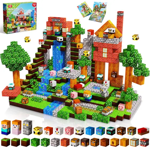 200 PCS Magnetic Building Blocks - Brick Building Sets, Magnetic Sensory STEM Montessori Learning Toy, Colorful Cubes, Buildable Structures, Cool Gifts for Kids 3+, Ideal Christmas Birthday Gifts, Colorful Stacking Blocks, Diy Building Model