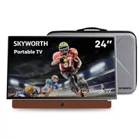 Skyworth 24-Inch Flat Panel Liquid Crystal Display Smart Google TV - FHD 1080P HDR10, Dolby Audio, Bluetooth, Chromecast Built, Voice Control, 12V5A, Protective Case, for Balcony, Dorms, Bedroom (Household Large Home Appliances Television),sohochic