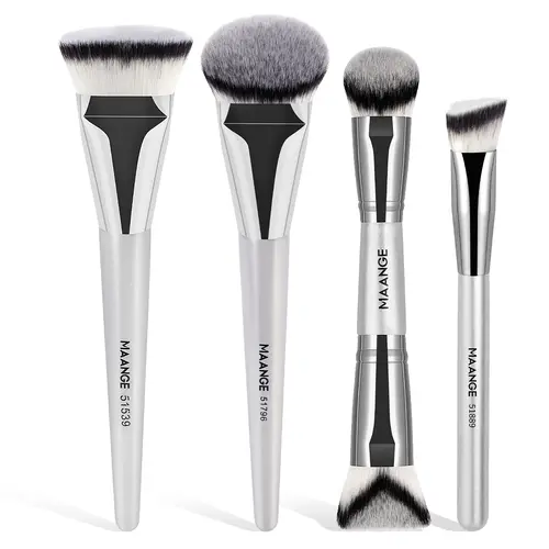 MAANGE Cosmetic Brush Set - 4-Count Soft-Bristle Kit with Kabuki, Eyeshadow, Blending Tools for Powder Application, Professional for Women & Girls#SummerWins, Eyeshadow Brush, Artist Brush Set,sohochic