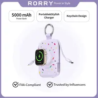 RORRY 5000mAh Portable Power Bank with Built-in Cables & Keychain – Safe Fast Charging for iPhone 17-8 & Apple Watch – Giftidea & Travel Essential backtoschool,back to school,back to school haul,sohochic