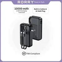 RORRY 10000mAh Power Bank, 22.5W Fast Charging Chargers with Built-in Cables, Foldable AC Wall Socket Plug, Lightweight Compact EDC Gear for On-the-Road Device Charging, Back-to-School Phone Accessory,back to school,back to school haul,sohochic