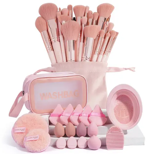 MAANGE Makeup Brush Set with Storage Bag, 30pcs/set Versatile Soft Makeup Brushes for Foundation,Blush, Lip Balm, Brushes with Soft Bristles &Comfortable Grip, Gifts for Girl, Easy Handling, Makeup Brushes Set, Beauty Tools, Trending Products#Summervibes,