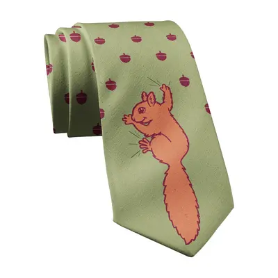 Squirrel Acorns Tie Funny Cute Sarcastic Graphic Novelty Necktie Funny Ties