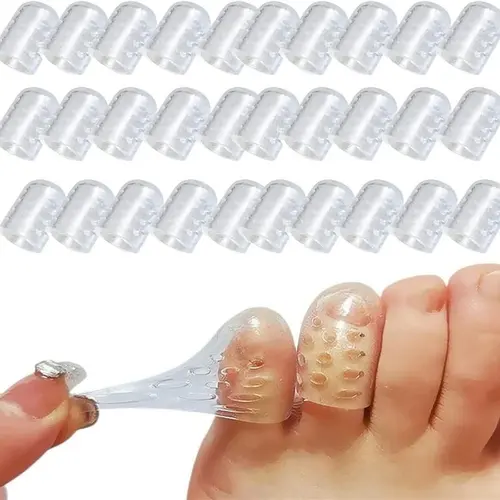 Unisex Silicone Toe Caps Set (30pcs) - Anti-Friction Breathable Foot Protector for Daily Nail Care, Less Friction Rub, Ingrown Toenails, Corns, Calluses, Lightweight Home Skincare & Cuticle Tool, Foot Care