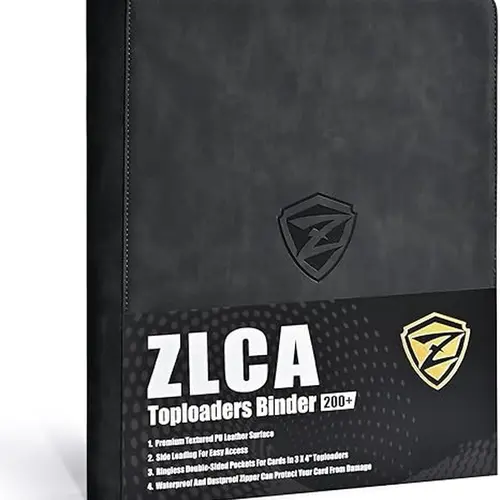 ZLCA Top loader Card Binder, 9-Pocket Trading Card Album Holder fits for 3 x 4'' Top Loader, Double-sided Card Display Storage Carrying Case, Plastic Pages for Holding PTCG MTG Sports Cards