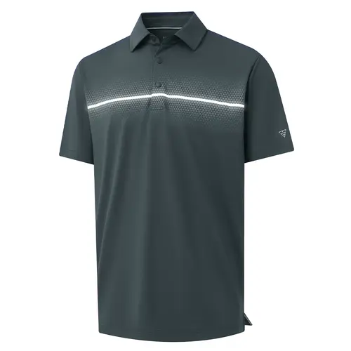MAELREG Mens Golf Shirts Short Sleeve Chest Print Stripe Moisture Wicking Dry Fit Casual Collared Mens Polo Shirts Fashion sports tops