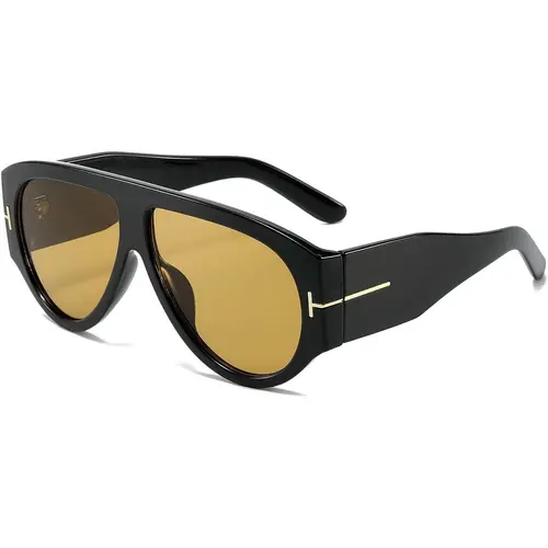 Retro Oversized Aviator Sunglasses for Women Men 70s Style UV400 Protection Luxury Thick Frame Fashion Shades#SummerVibes