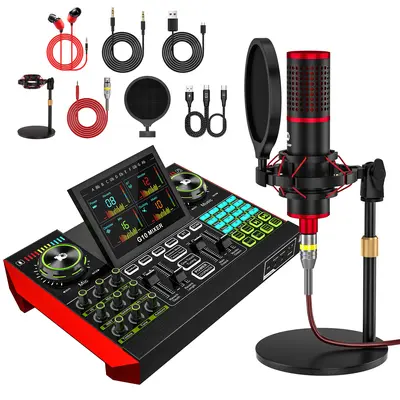 Tenlamp G10-P15 sound card kit, podcast equipment with customizable sound effects, two-level noise reduction, computer audio mixing, condenser microphone, suitable for live streaming, gaming, podcasting #SummerWins #DealsForYouDays