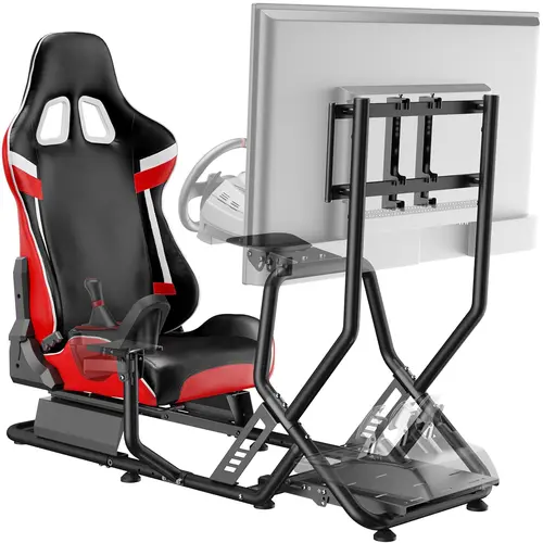 ARES WING Racing Simulator Cockpit with Monitor Mount and Seat Formula and GT Sim Racing Cockpit Compatible with Fanatec Thrustmaster Logitech Moza Racing Games on PS5 PS4 Xbox and PC