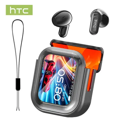 HTC NE20 Bluetooth 6.0 Earbuds - LED Display, High Fidelity, Waterproof Wireless Headphones with Built-in Microphone for Office, Sports, Audio Calls, Earbud