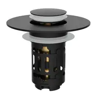 Hibbent Upgraded 3-in-1 Bathroom Accessories Set, Drain Bathroom Fixture Accessories with Universal Pop-Up Stopper, Removable Basket, Brass Bullet Core Plug, 4 O-Rings, Hair Capture, Prevents Blockages for 1.1"-2.36" Basins, Matte Black