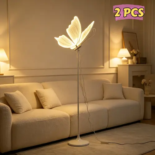 CNCEST 2pcs Height Adjustable LED Floor Lamps - 48W Whimsical Light-Up Novelty Butterfly Strip Lights for Aisle/Stage, Aesthetic & Whimsical Home Decor,campingessentials,outdoorfurnitureset,campinggear,dorm essentials,home essentials,camping essentials,so