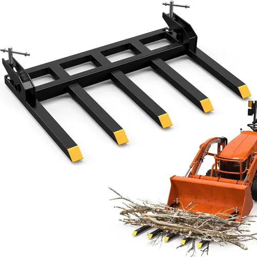 【toolupgrade】OEDRO Upgraded Clamp on Debris Forks - 48" 2500LBS Heavy Duty Quick Attach Tractor Bucket Pallet Forks with Helical Screw Design for Skid Steer, Farm, Construction, Warehouse Forklift
