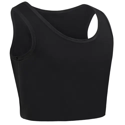 CuteStreet Women's FTM Sleeveless Cropped Compression Tank Top - Solid Crew Neck Casual Minimalist Shapewear Undershirt, Breathable Soft Cotton Blend Snug Support for Daily Wear