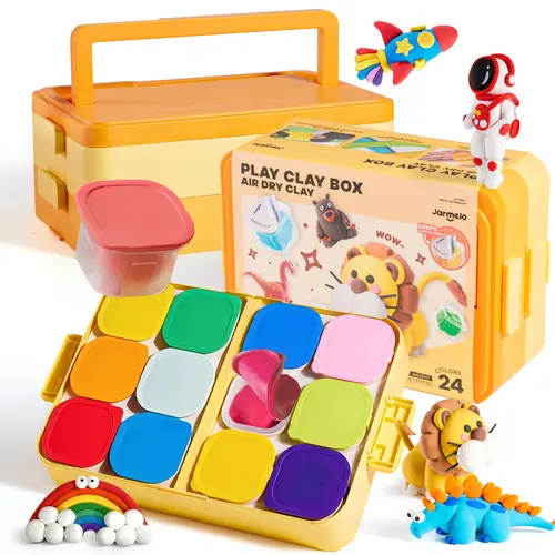 Premium Air Dry Clay for Kids, Modeling Clay Kit with Storage Box & Sculpting Tools, Magic Molding Clay for Boys & Girls Crafts Gift, Fidget Sensory toys #backtoschool  #sohochic