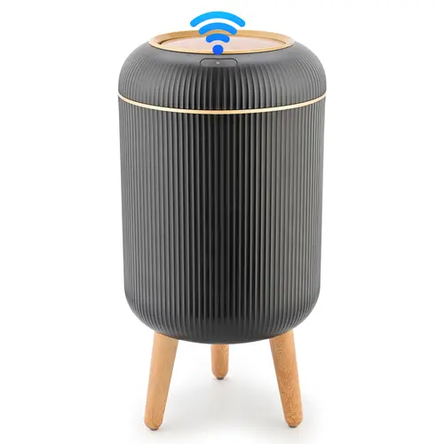 【Spotlight Day】Pukomc ABS Plastic Automatic Trash Can - Smart Sensor Bin with Motion Sensor, Auto-Open & Auto-Close Lid, Nordic Modern Waterproof Home Decor, Space-Saving Hygienic Small Waste Bin for Kitchen, Sohochic