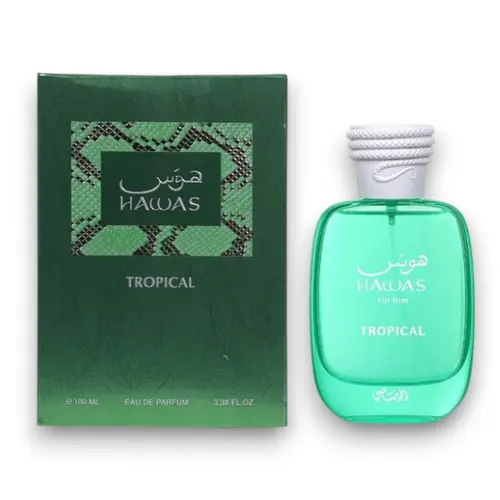 Rasasi | Hawas | Tropical | Unisex Fragrance | 100 ML 3.4 OZ | Eau De Parfum | Coconut Water - Ginger & Fig Leaf