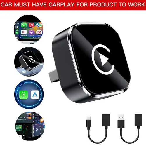 YURNLV 2026 New Upgraded CarPlay Wireless Adapter, for iPhone/Android, Instant Connection & Hands-Free Calling Feature