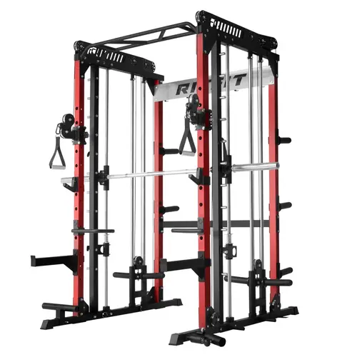 RITFIT M1 Pro/2.0 Multi-Functional Smith Machine Home Gym Rack, Modern Steel Frame, Powerful Storage System, Smooth Cable Crossover System, Lat Pulldown Machine for Strength Training, At Home Gym Equipment