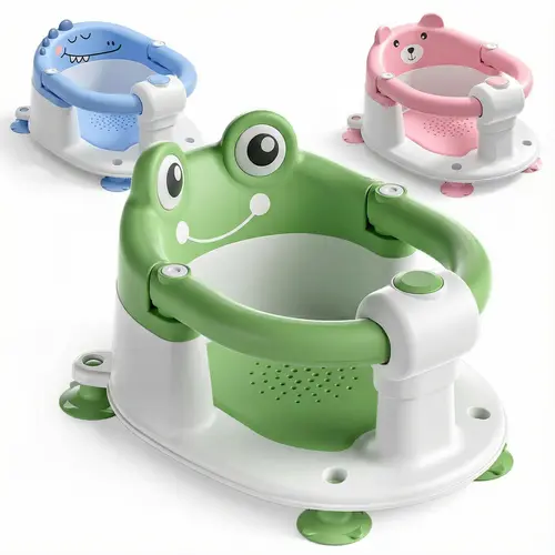 #sohochic Baby Bath Chair for 5-18 Months Babies with Sit-Up Design Non-Slip Structure 4 Suction Cups Soft Cushion Compact Portable Safe & Secure Bath Time Gift
