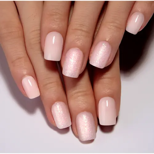 Glitter Ballet Pink Press On Nails | CurvLife Nail | 30pcs Medium Oval Fake Nails | Sparkly Finish with Delicate Shine & Blush Tone | Easy to Apply, Comfortable & Long - Lasting | Ideal for Daily Looks, Coffee Breaks, Strolls & Weekend Meetups
