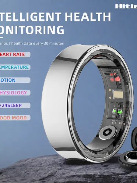 Hitienx Smart Ring 3 - 24/7 Sleep Tracking, Heart Rate, Temperature Monitoring, Pulse, Stress & Cycle Insights, Family Care Mode, No Subscription, Android/iOS Compatible, Waterproof Wearable for Men & Women, Wearable Devices, Smart Ring