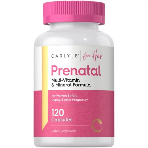 Carlyle Prenatal Vitamins for Women - 120 Capsules - Multivitamin and Mineral Formula with Folic Acid - Non-GMO and Gluten Free Supplement - For Her