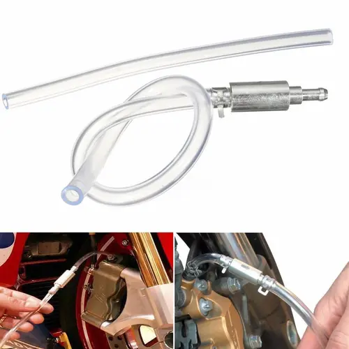 2026 Upgraded Universal Brake Bleeder Hose Kit with 1-Way Check Valve, Soft Hose + Metal Clips for Car & Motorcycle Clutch, Hydraulic System Maintenance & Brake Lines Hand Tool