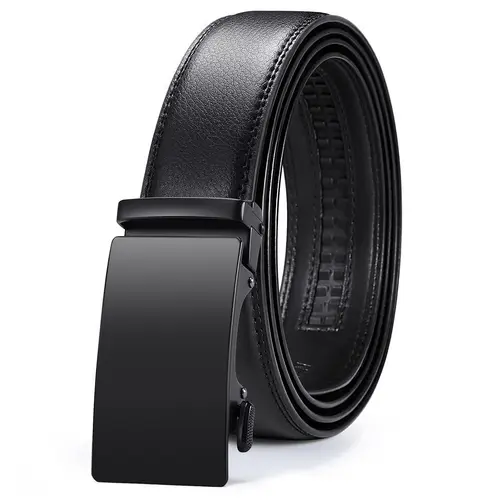 【Flash Sale】Men's Cowhide Elastic Adjustable Waist Leather Belt, Modern Easy-Release Ratchet Buckle, Elegant Design for Dress & Casual Wear, Men's Accessories, Gifts for Boyfriend, Gift Box Included, Leather Belts, Adjustable Waist Belt,summerwins summerw