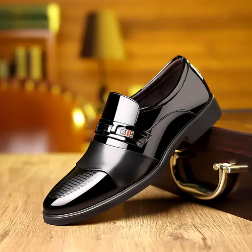 Men's Minimalist PU Leather Oxford Slip-On Loafers - Elastic Laces, Lightweight, Comfortable, Quick Slipon, Slip Resistant, Synthetic Ankle Footwear with Rubber Sole for Work (US6.5, US11),sohochic
