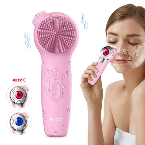 Facial Cleansing Brush Skin Massager Electric Silicone Face Brush USB Cleansing Waterproof Sonic Vibration, Beauty Products, Brushes And Sponges Skin Care Devices,sohochic